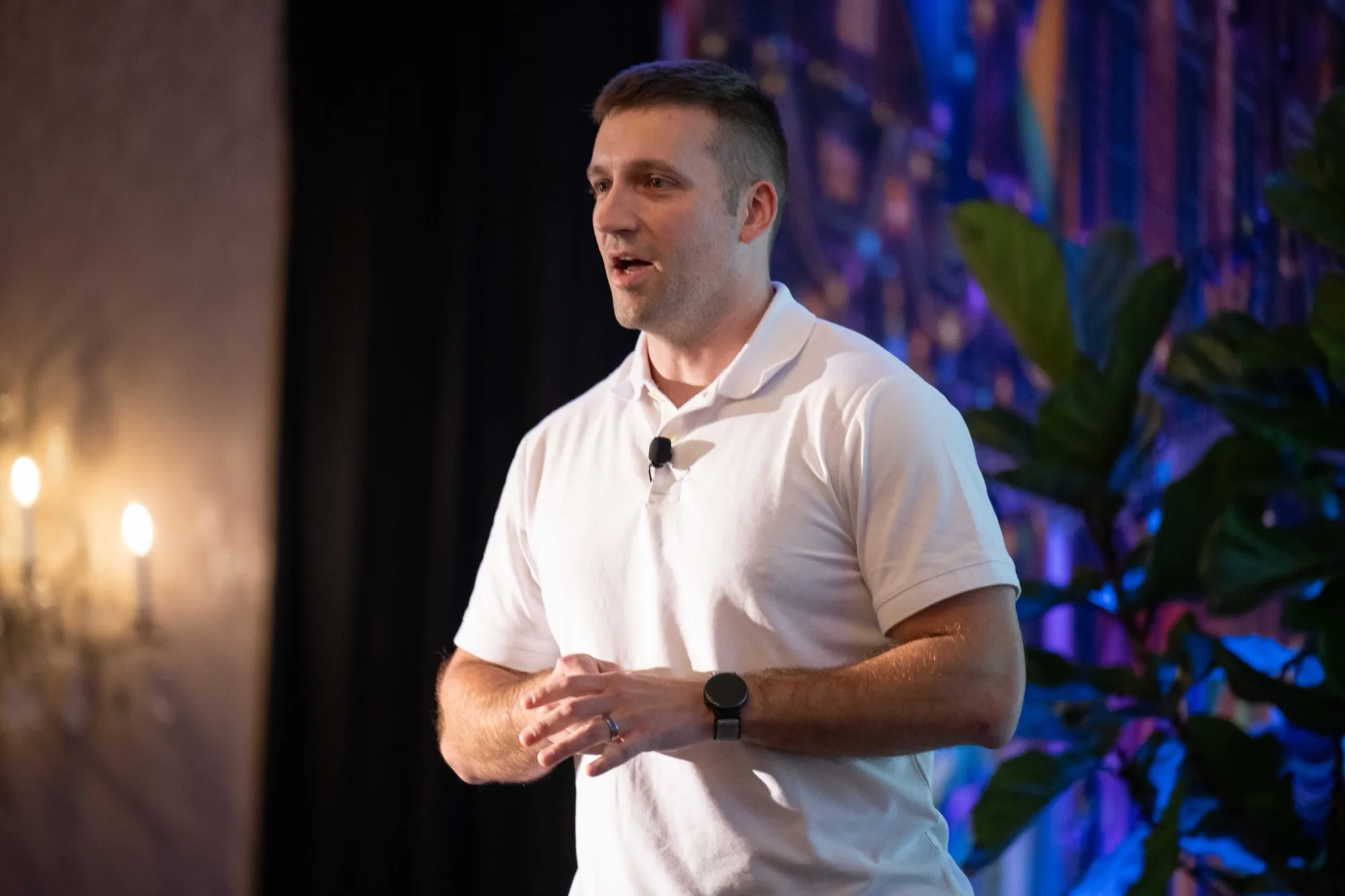 Chris DuBois speaking on stage at FSI's Evolve 2026